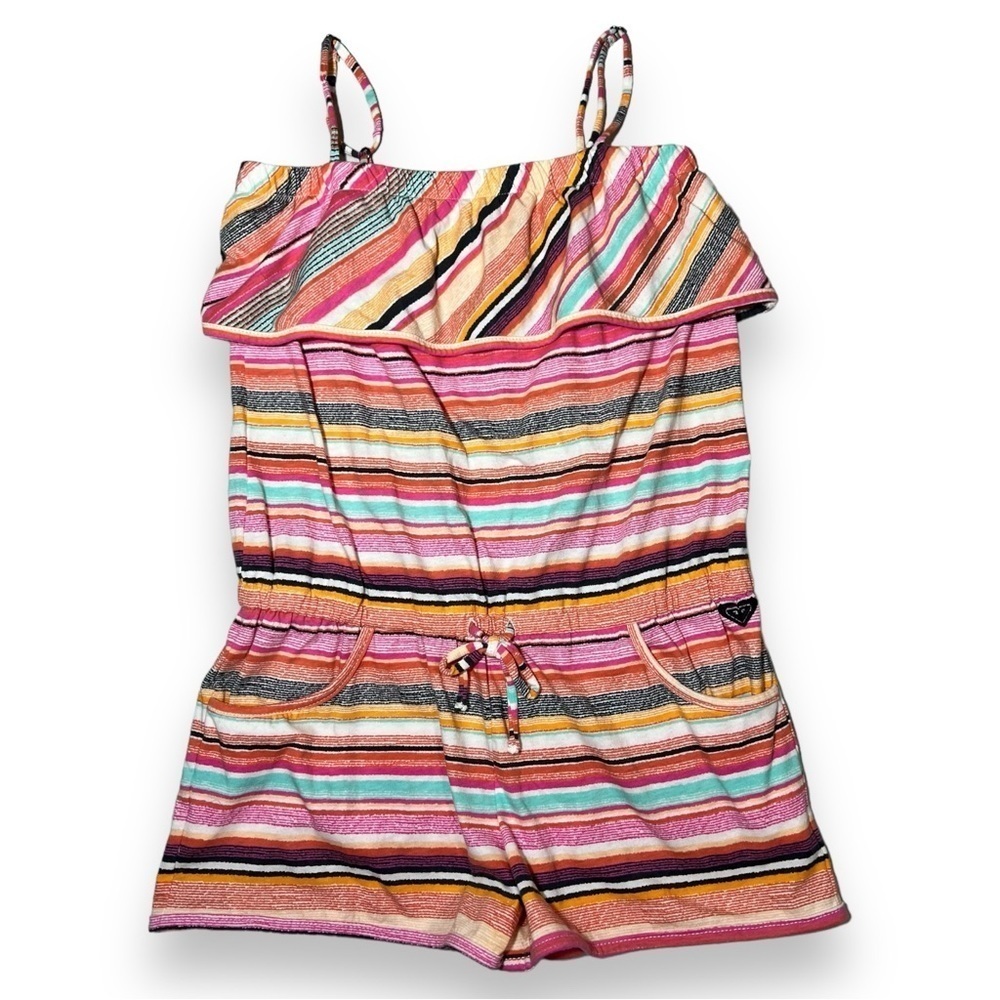 Roxy Girl’s Strappy Romper Multicolor Stripe Size Small